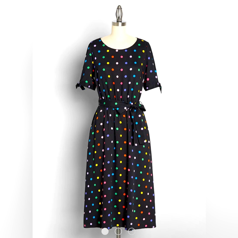 Collectif Spotted A Rainbow Midi Dress UK 8/US 4